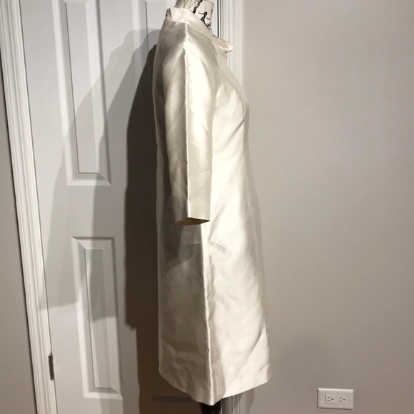 ✅Vintage Mock Mandarin Tunic Shiny Shirt sheath iridescence holographic Shift - Picture 4 of 6